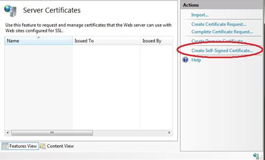 IIS7.0上用自签证书来启用SSL