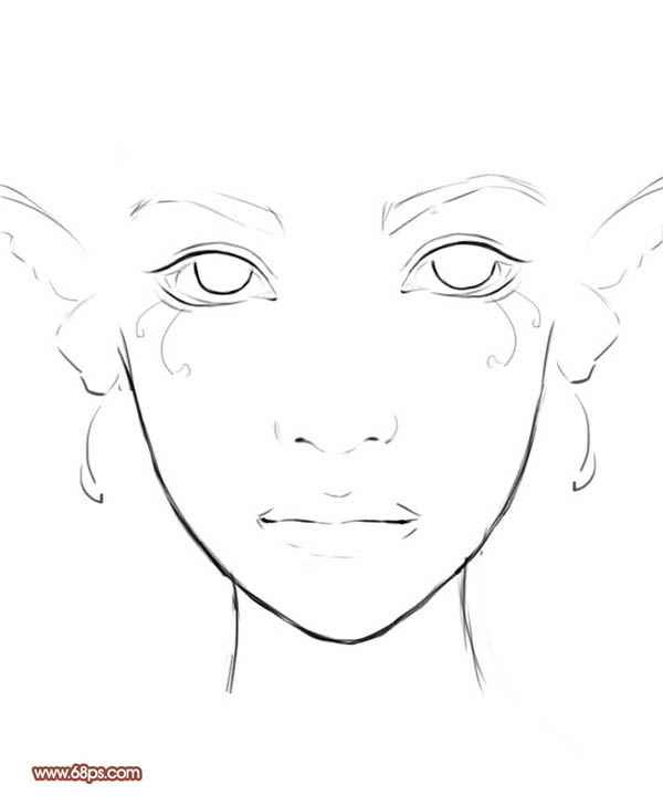 Photoshop鼠绘一位忧郁美丽的少女头像_软件