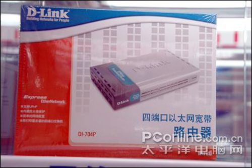 带打印机端口 D-Link DI-704P宽带路由器仅23
