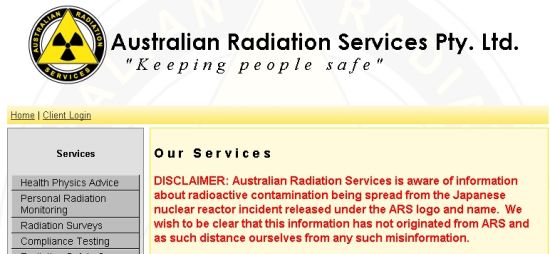 澳大利亚防辐射服务机构的声明截图