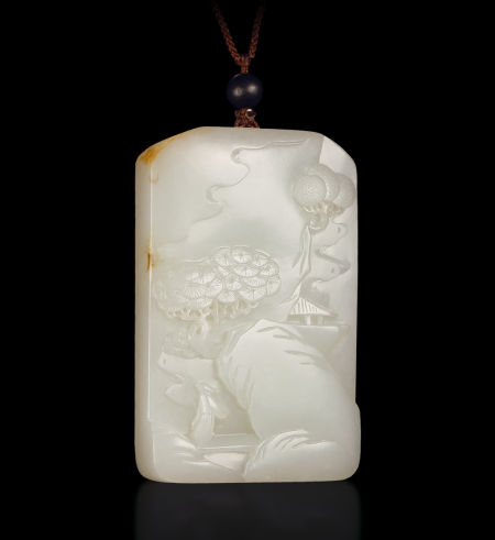 葛洪 和田玉籽料松荫高士牌 葛洪 和田玉籽料松荫高士牌