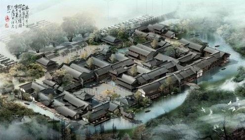 天涯古建总体鸟瞰图 天涯古建总体鸟瞰图
