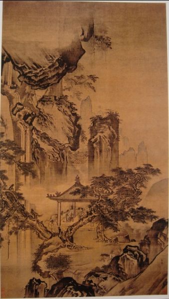 王谔《观瀑图》轴