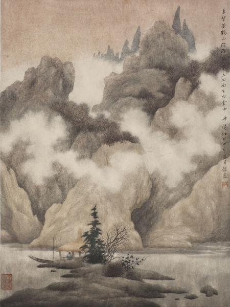 许信容 云依红霞 70.9×52.7cm 2014年