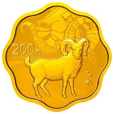 15.552克(1/2盎司)梅花形精制金质纪念币背面图案
