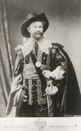 约1880年,蒙卡奇装扮成鲁本斯的装束留影 约1880年,蒙卡奇装扮成鲁本斯的装束留影