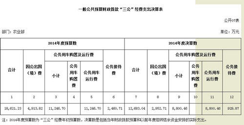 一般公共預算財政撥款“三公”經費支出決算表