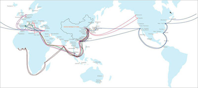 中海航线示意图