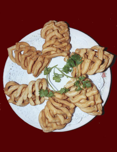 宁夏民族系列特色小吃:油香、馓子(组图)