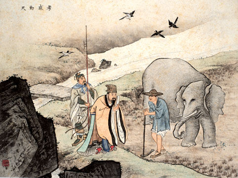 二十四孝图:孝感动天 古代二十四孝故事:孝感动天(图)