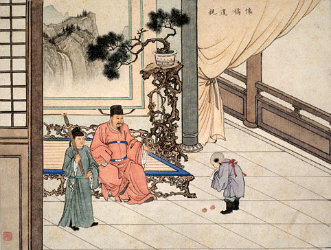 二十四孝图:怀橘遗亲 古代二十四孝故事:怀橘遗亲(图)