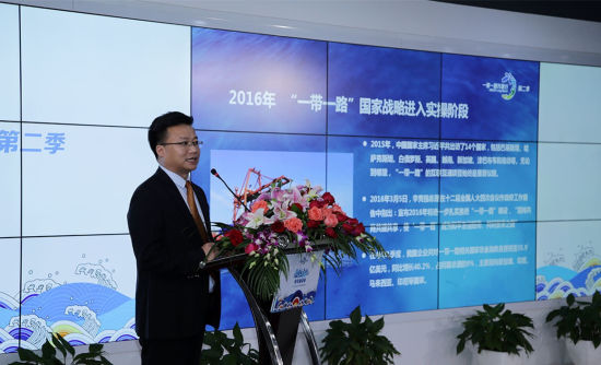 “一带一路”万里行活动组委会执行主席兼秘书长、中广德丰文化投资(北京)有限公司总经理符建致辞 “一带一路”万里行第二季海丝文化·东盟万里行正式启动
