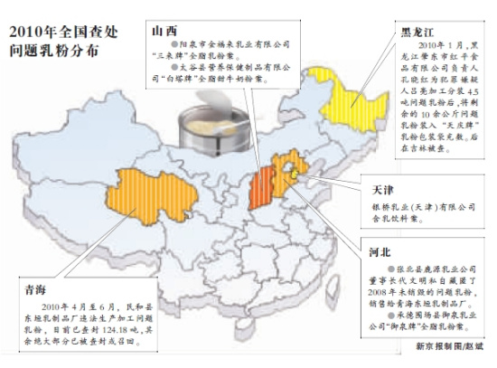 多个地区再查出百余吨含三聚氰胺奶粉