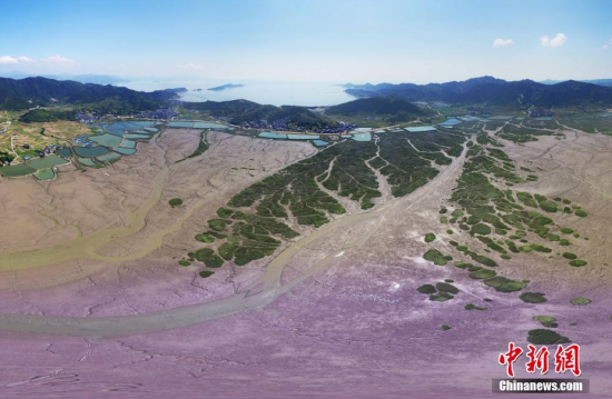 空中鸟瞰福建霞浦美丽的滩涂 航拍福建霞浦滩涂 CNN评出40个中国最美地方之一