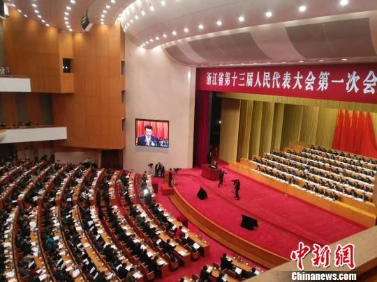 25日,浙江省第十三届人大一次会议开幕。 张茵 摄 浙江省长袁家军:加快建设大湾区大花园大通道大都市区
