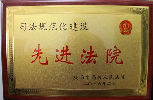 勉县法院被表彰为全省司法规范化建设先进法院