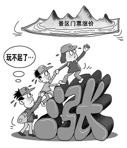 漫画:朱慧卿 调查称83.9%受访者认为公共景点门票太贵