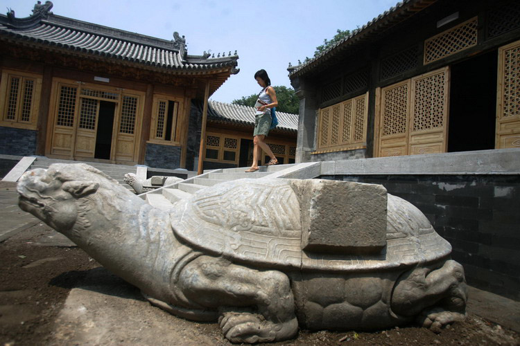 图文:广福观整修挖出五百年龟像