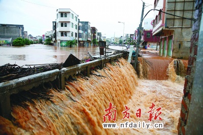 广东雷州遭洪灾数千人转移