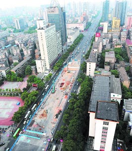 长沙五一大道开建地铁站(图)