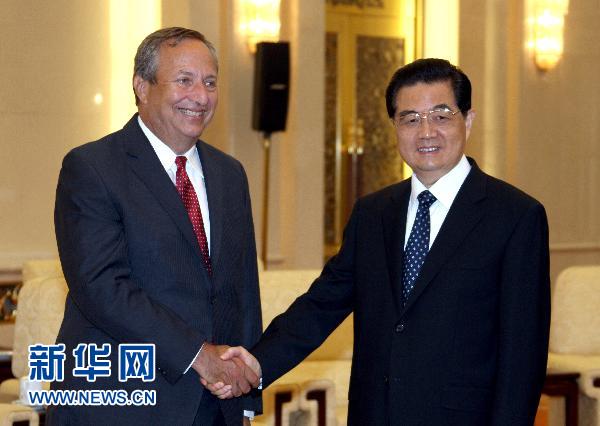 [中国之声快讯]国家主席胡锦涛在京会见美国客人