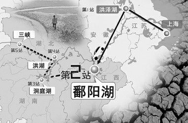 媒体称江西鄱阳湖湿地9个子湖8个干涸; "直击江淮流域旱情"系列报道