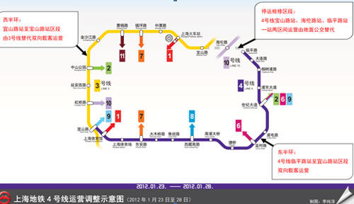 地铁4号线部分区段春节期间停运大修 将开行短