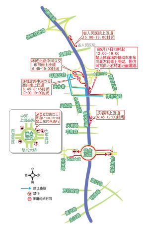 昨第一天试行中河路通畅了不少