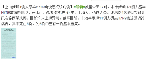 上海确诊的两例H7N9禽流感病例居住在上海闵行区什么位子