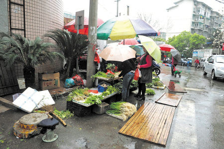 市场占道 茶园坡路鑫天佳园小区门口这个马路菜市场，不仅占道、车辆出行受阻，而且垃圾污水遍地。