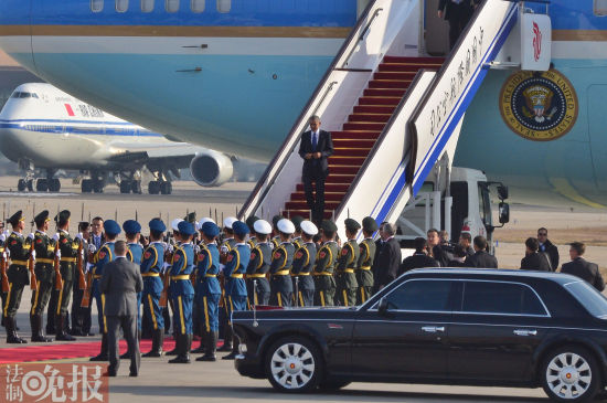 奥巴马抵达北京