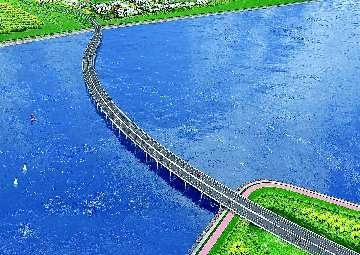 青岛跨海白沙河特大桥实现桥面贯通(图)