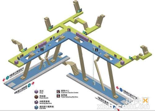 网友仿港铁风格 自制广州地铁三维立体换乘图