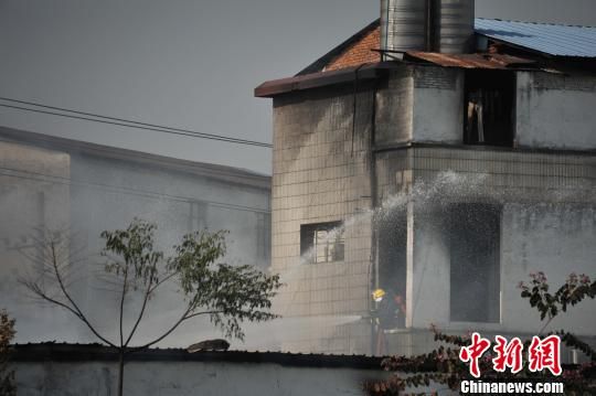 广州海珠区一仓库起火。 梁永强 摄