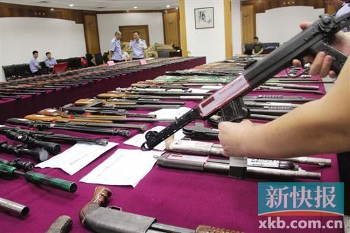 广东4个月缴获枪支31.6万支 炸药7千多公斤