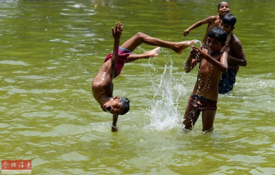 境外媒体:印度热浪致千人死亡 高温热融马路(图