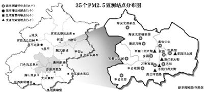 35个PM2.5监测站点分布图