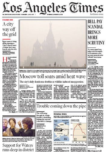 洛杉矶时报:高温之下的莫斯科死亡人数猛增_新闻中心_新浪网