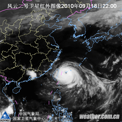 台风凡亚比今日9时前后登陆台湾花莲(图)
