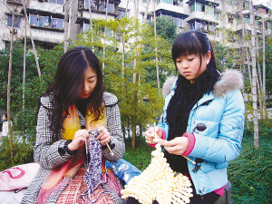 开始学习编织围巾