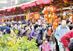 花市开张第二日 广州桃花始盛开