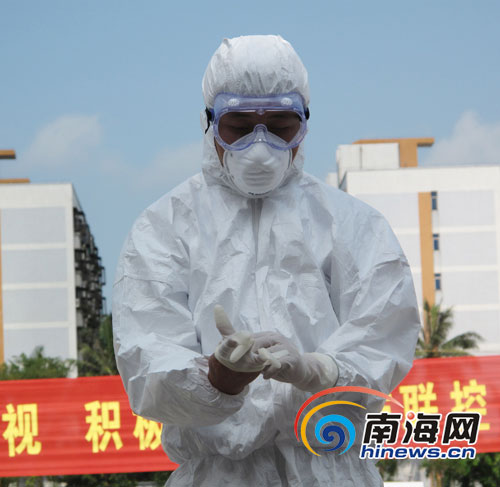 海南举行甲型H1N1流感疫情应急处置演练[组图