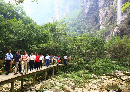 甘霖副省长考察张家界大峡谷景区