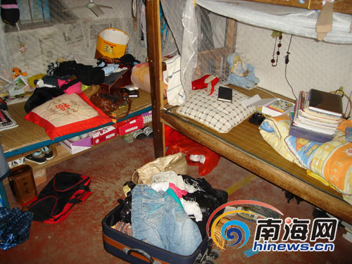 海口怡和花园小区6宿舍被偷 饭店女服务员受损