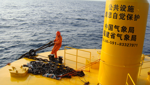 福建气象部门首次在台湾海峡设海洋气象观测站(图)