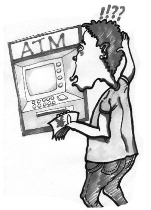 ����ATM��ǰ����Ǯ�������׻�Ǯ�Ա����´���