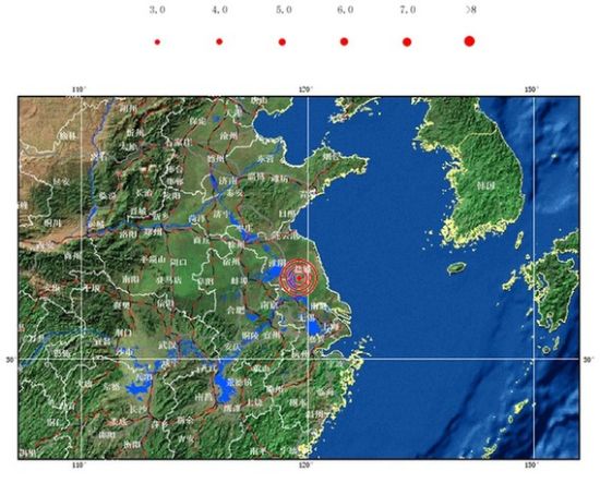 江苏省扬州市高邮市、宝应县交界发生4.9级地