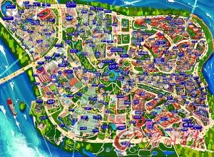 可爱的手绘大学城全地图