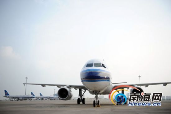 南航全新空客飞机落户三亚 每天两航班飞往北京