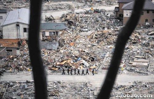 2011年"311"大地震后,日本石巻市满目疮痍.